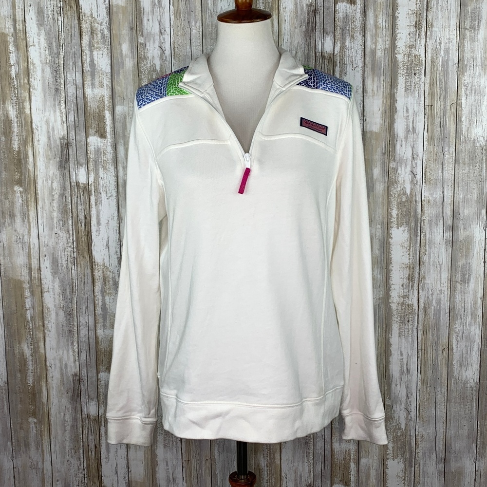 Vineyard Vines Patchwork Shep Shirt Zip Pop-Over L